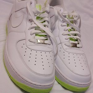 Nike Air Force One Lows Mens 14 White/Neon Yellow worn once